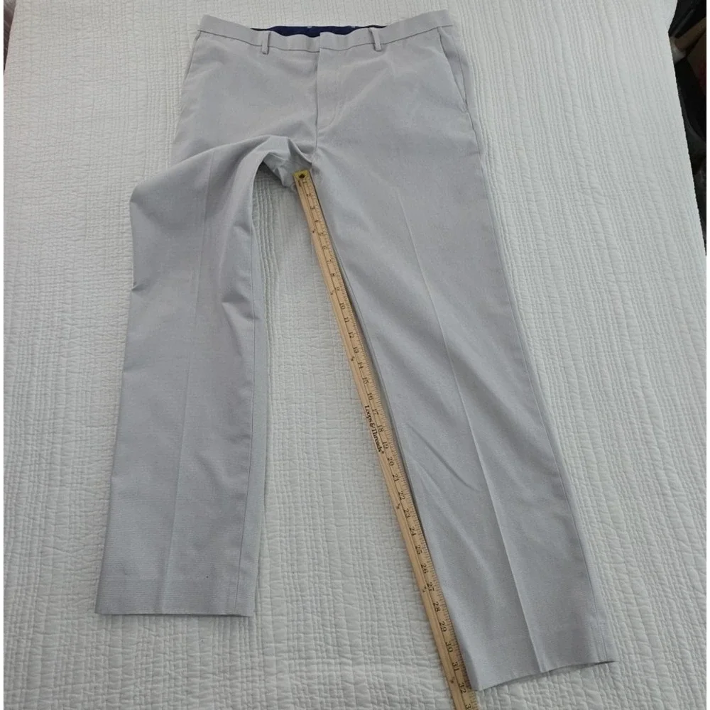 Banana Republic Travel Slim Fit Chino Pants‎ Mens 36x34 Gray Cotton Zip Pocket